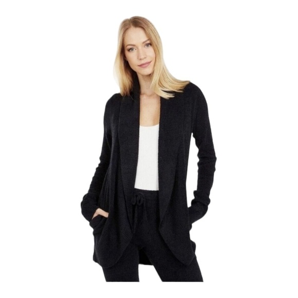 BAREFOOT DREAMS CozyChic Lite Long Cardigan Sweater Black 1X NEW Comfy - Picture 5 of 9